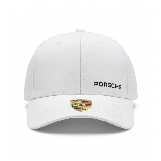 Casquette Racing | Édition "PORSCHE" (Blanc Pur)