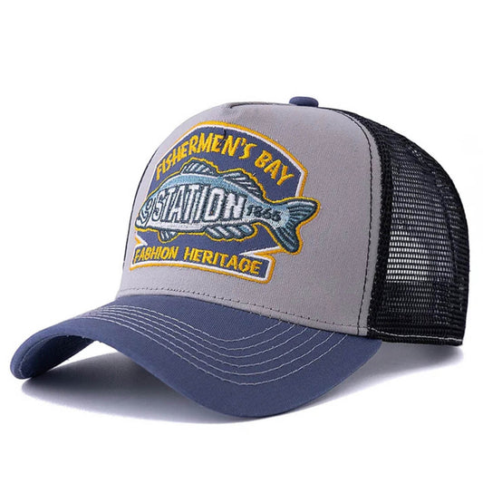 Casquette Trucker Vintage Station Fishermen's Bay (Grise)