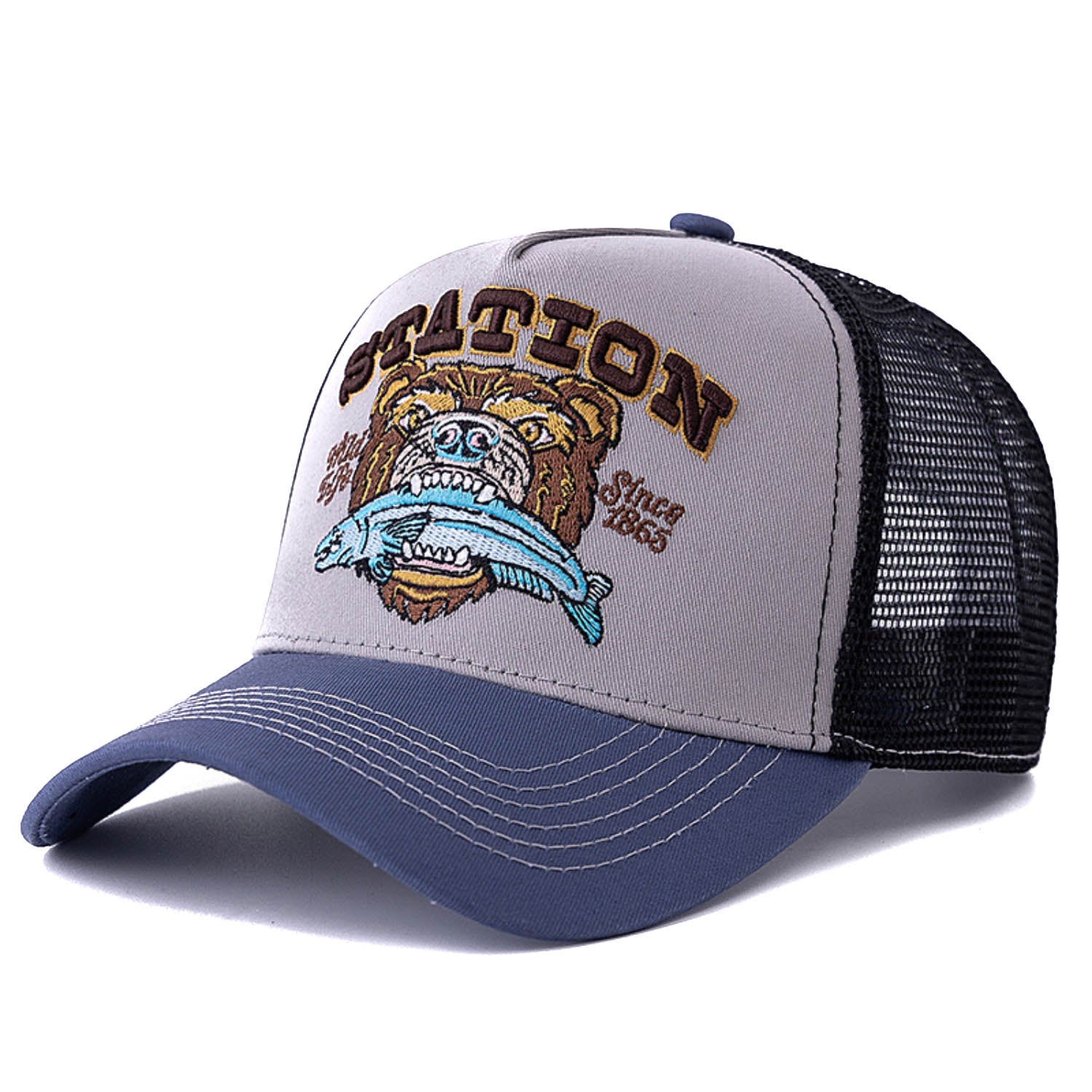 Casquette Trucker Vintage Station Wild Life (Grise)