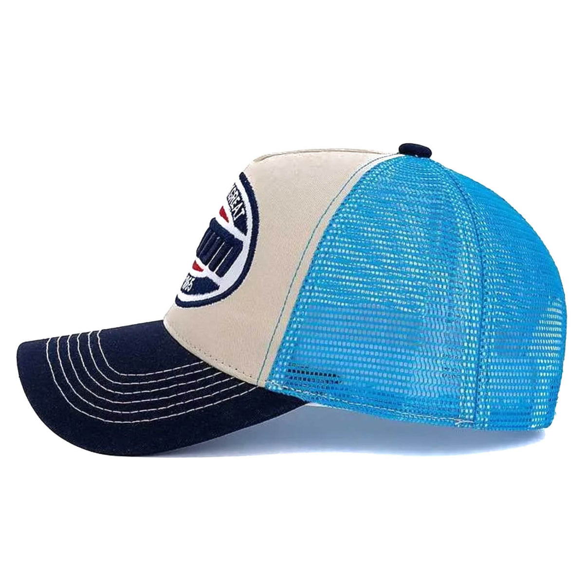 Casquette Trucker Vintage Station (Crème / Bleue)
