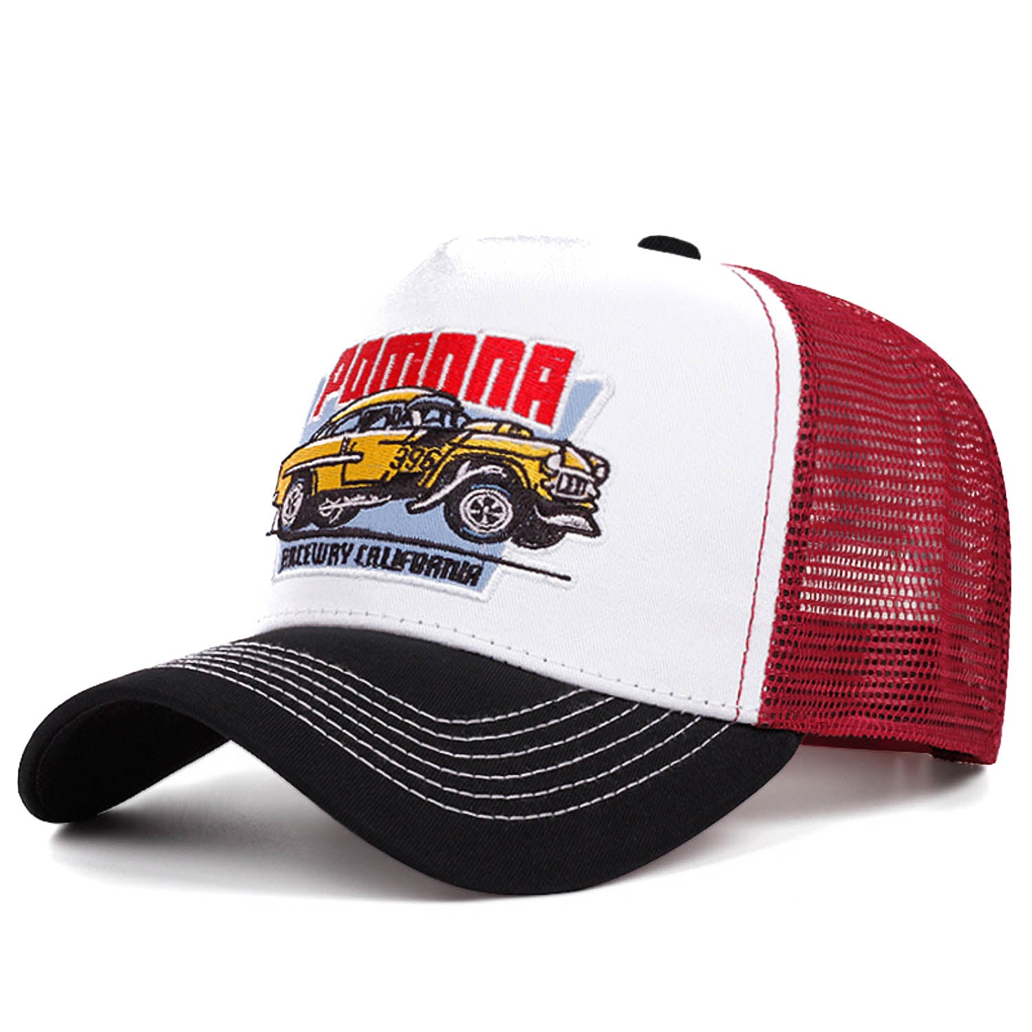 Casquette Trucker Vintage POMNNA (Blanche / Noire)