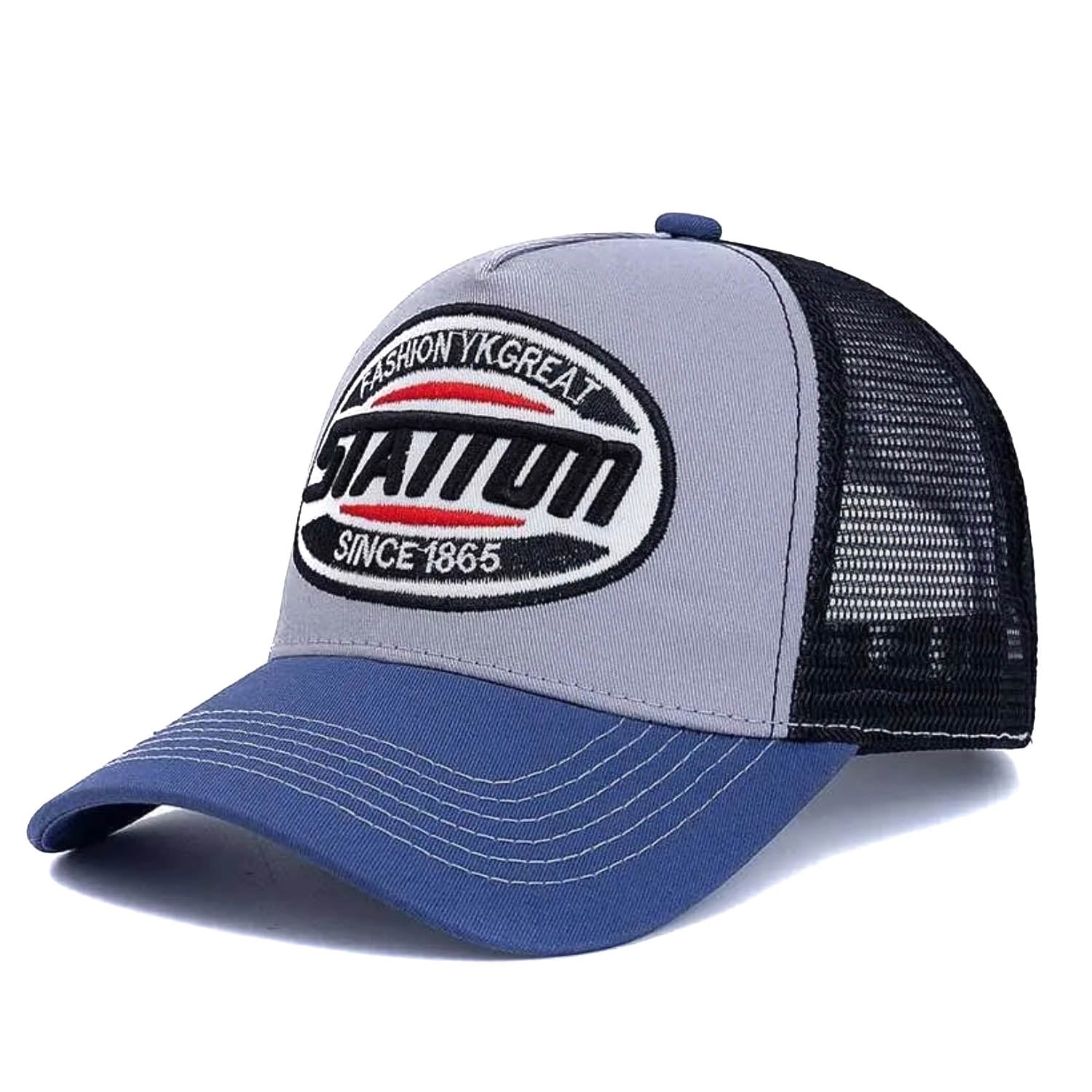 Casquette Trucker Vintage Station (Grise/ Bleue)