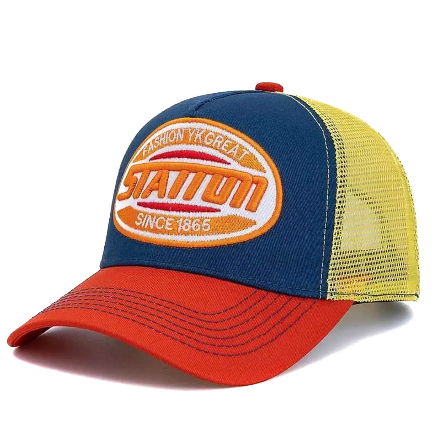 Casquette Trucker Vintage Station (Bleue / Orange)