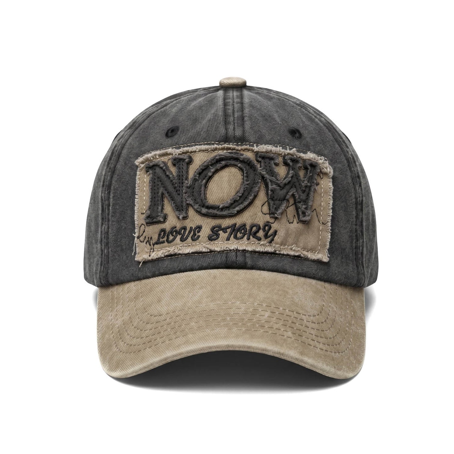 Casquette Vintage Now "Love Story" (Gris Délavé / Beige)