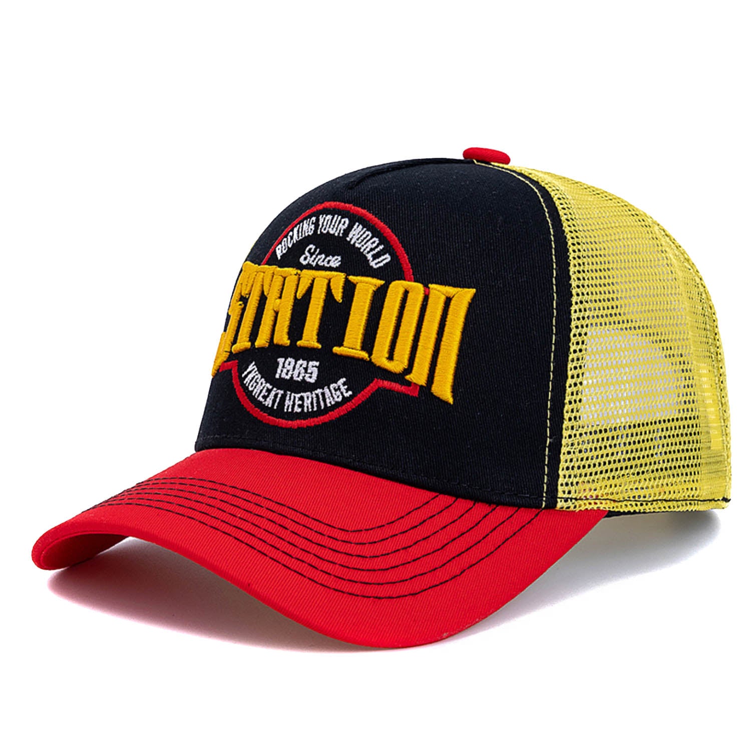Casquette Trucker Vintage Station YKgreat (Noire/ Rouge)
