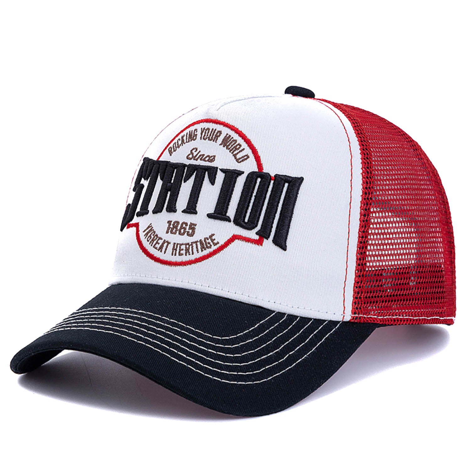 Casquette Trucker Vintage Station YKgreat (Blanche/ Noire)