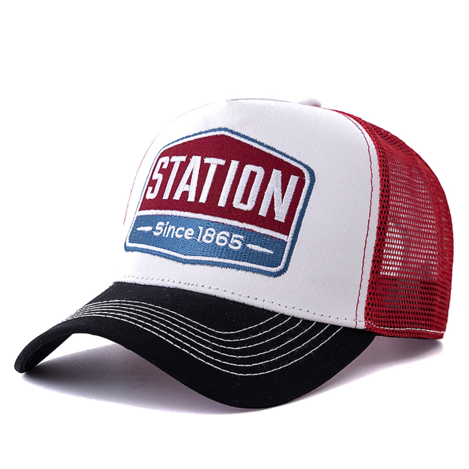 Casquette Trucker Vintage Station Since 1865 (Blanche / Noire)